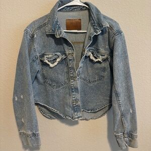 Distressed Denim Jean Jacket